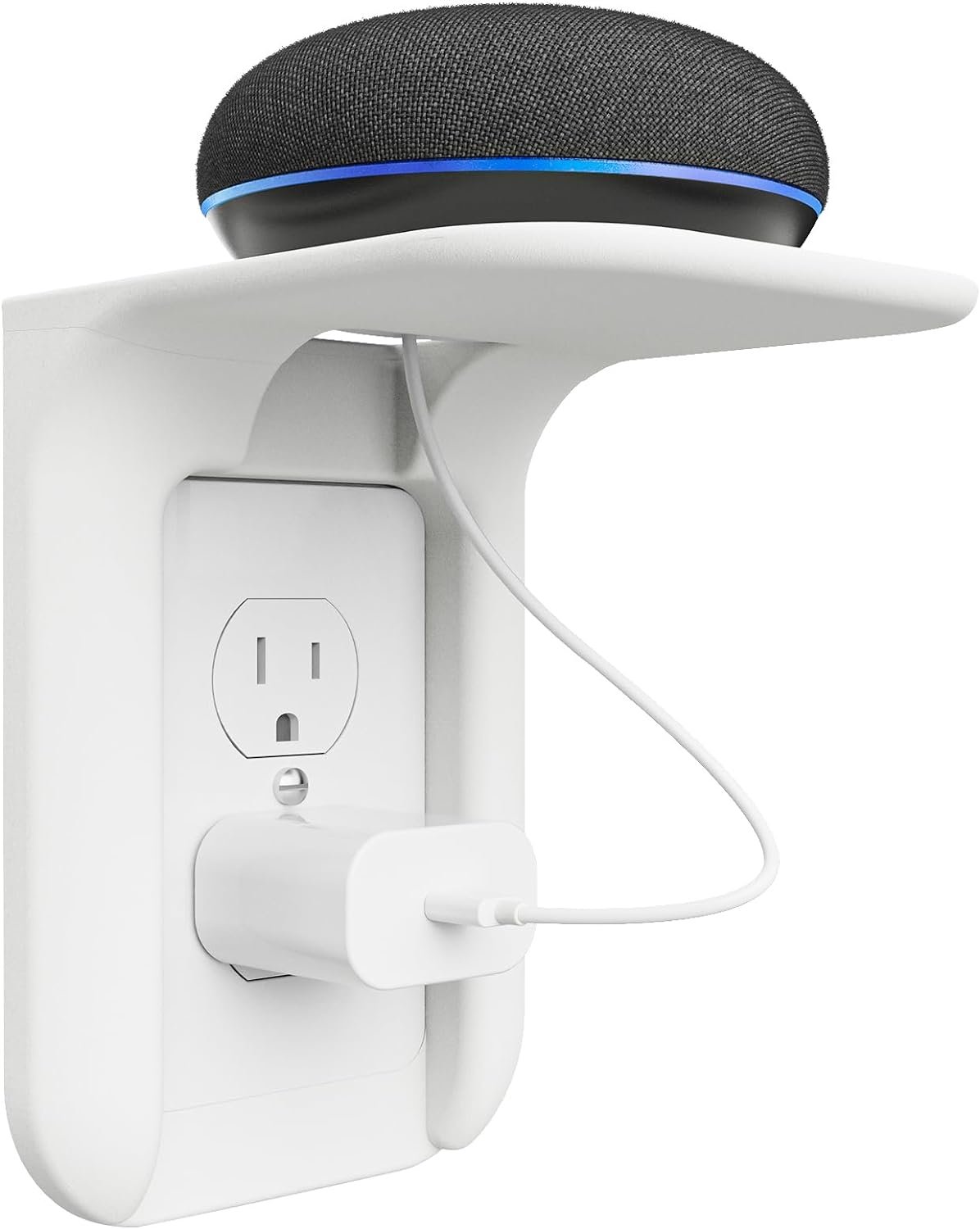 WALI Outlet Shelf Wall Holder, Standard Vertical Duplex Decorative Outlet Space Saving for Smart Home Speakers, Power Tools