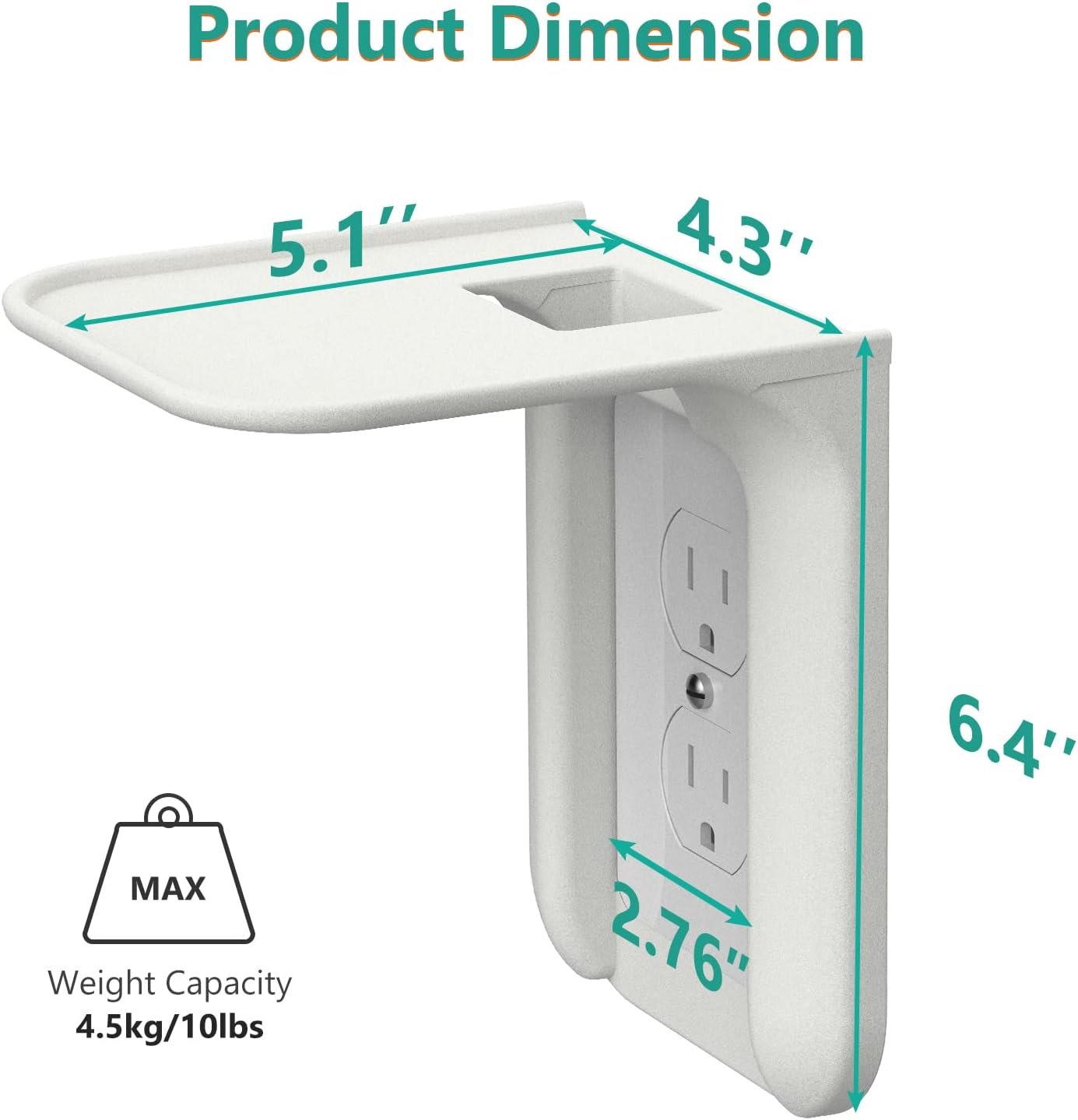 WALI Outlet Shelf Wall Holder, Standard Vertical Duplex Decorative Outlet Space Saving for Smart Home Speakers, Power Tools - Image 3